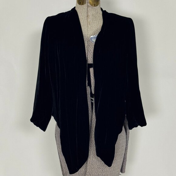 Velvet Heart Black Velvet Open-front Cardigan - Picture 1 of 6
